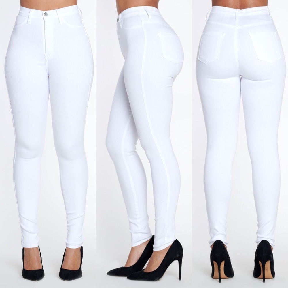 New🔥 White High Waisted Skinny Jeans💛